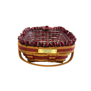 1993 Longaberger Bayberry Basket Christmas Collection Red Trim Vintage